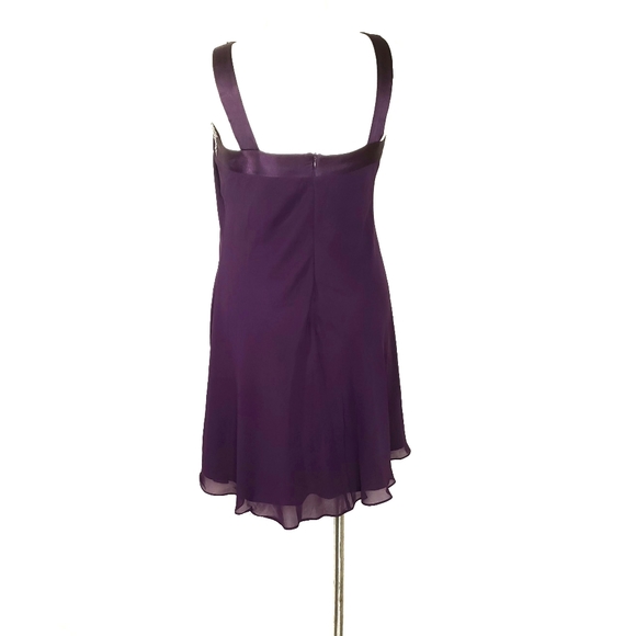 Scarlett Nite Purple Chiffon A-Line Dress Size 12 - Picture 4 of 11